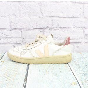Veja White Leather Lace up Low Top Rubber Sole Sneakers Size 8